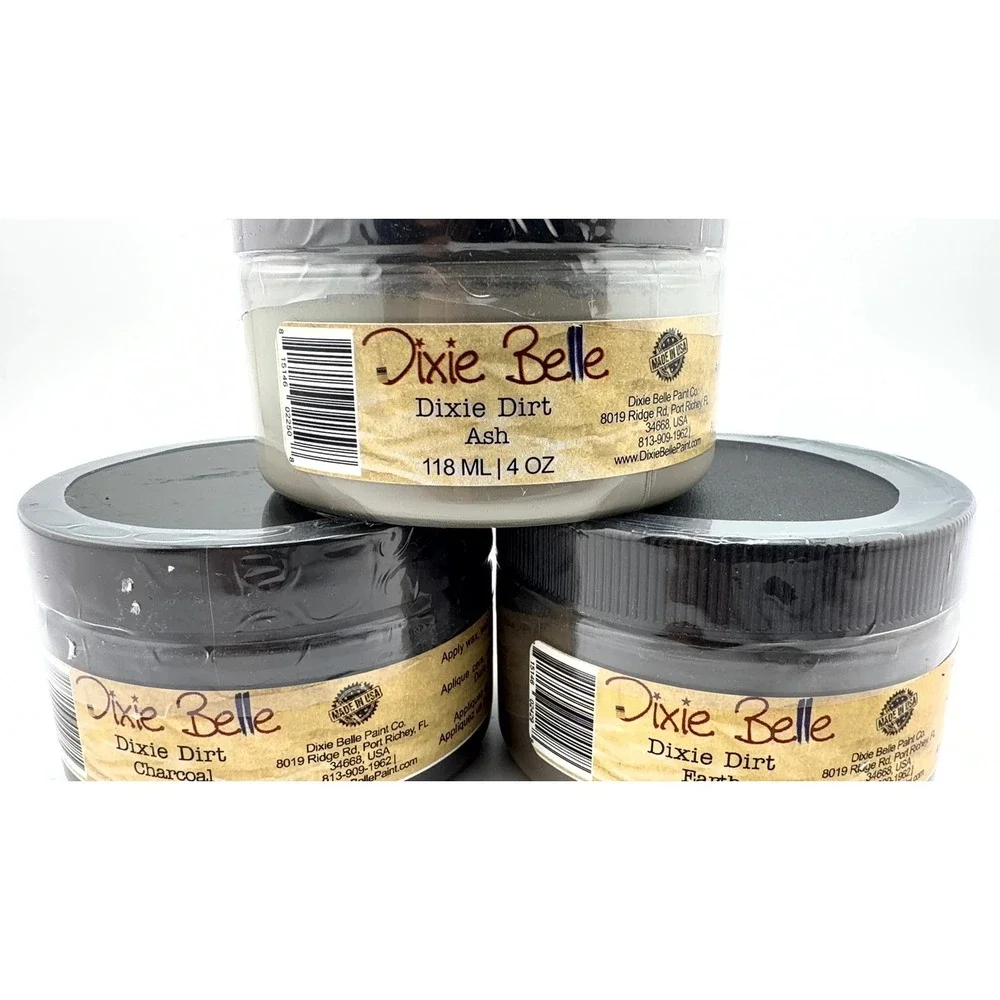 Dixie Belle Dixie Dirt Ash Charcoal Earth 4oz Furniture Aging Powder